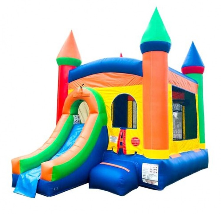 Rainbow Inflatable slide combo