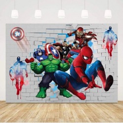 Birthday backdrop 5 Spider-Man Backdrops Base